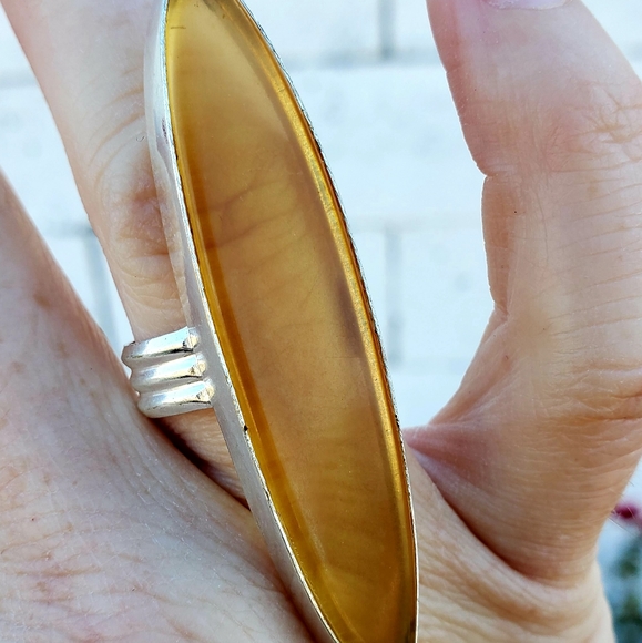 New Huge Chalcedony 925 Silver Ring. - Picture 4 of 12